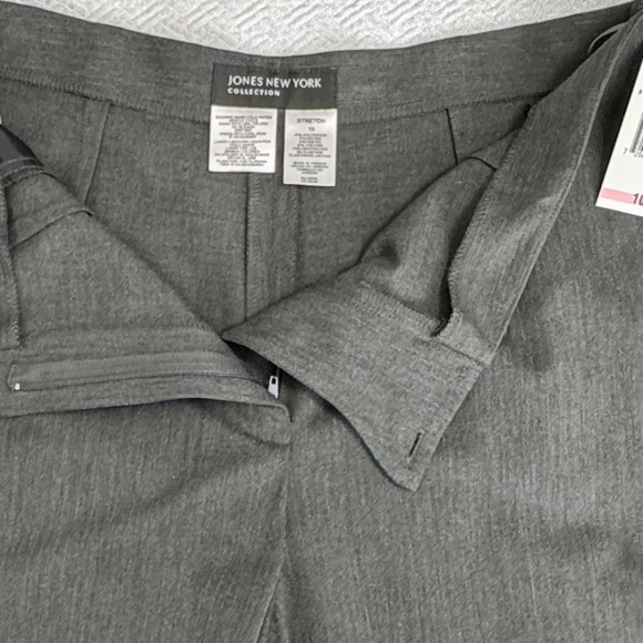NWT Jones New York Wide Leg Trouser Pant Charcoal Grey Woman’s Sz 10 - Picture 9 of 9